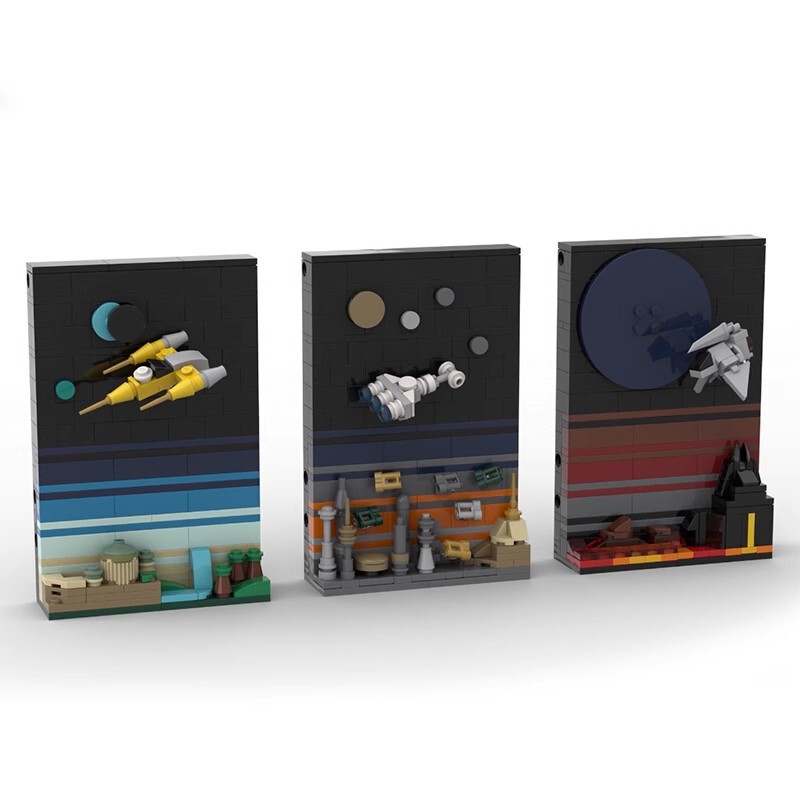 MOC building blocks compatible with Lego Star Wars space age Story series postcard Creative Assembly decoration model MOC building blocks compatible with Lego Star Wars space age Story series postcard Creative Assembly decoration model