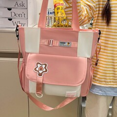 女の子とティーンエイジャーのためのクロスボーダー卸売大容量個別指導ショルダーキャンバス学生ハンドバッグバッグブックバッグ