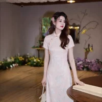 Guофэн двойной кардиган улучшенный Cheongsam 2024 новый летний молодой девушки ретро самосовершенствование может носить длинные