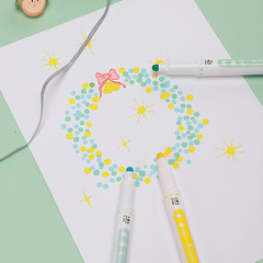 Colin 560 Dots Pen Double Head Dotting Pen Watercolor Painting Pen Student Notebook Writing Art Drawing Pen Highlighter 