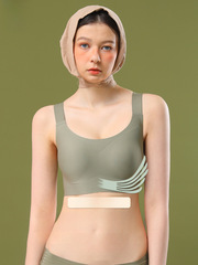 New seamless large size underwear for women with large breasts showing smaller breasts, thin anti-sagging breast reduction, no rims sports bra