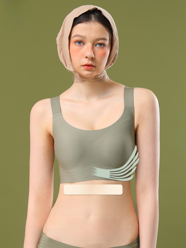 New seamless large size underwear for women with large breasts showing smaller breasts, thin anti-sagging breast reduction, no rims sports bra