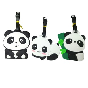 Cartoon Anime Creative Panda Luggage Tag Expression Suitcase Identification Tag Checked Baggage Tag Luggage Accessories