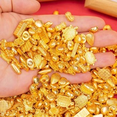 ミニ合金 10 ドルの宝物模擬ゴールドバー金豆如意計算盤混合 diy 充填小さな装飾品