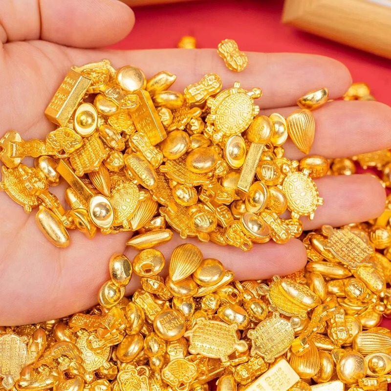 ミニ合金 10 ドルの宝物模擬ゴールドバー金豆如意計算盤混合 diy 充填小さな装飾品|undefined
