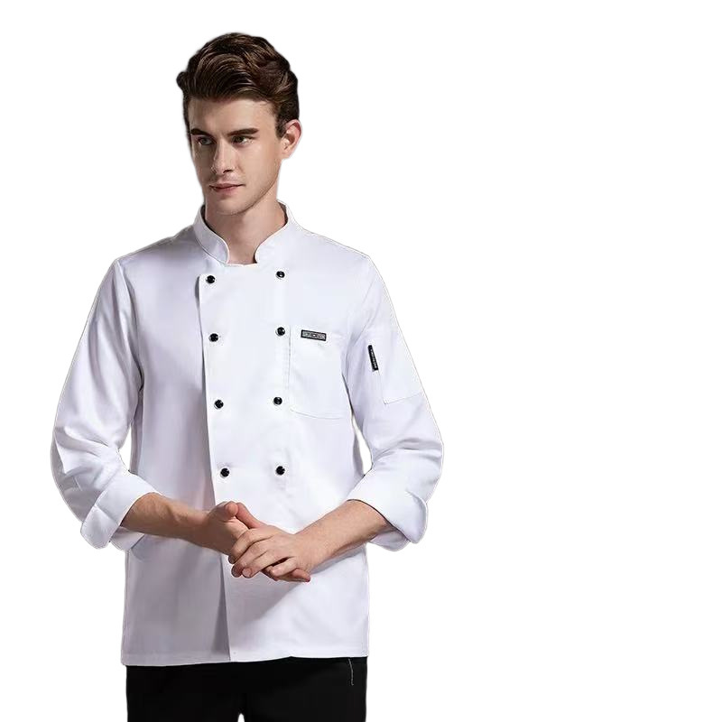 外国貿易向けのクロスボーダーシェフ服卸売、ケータリング、ホテル、レストランの厨房用秋冬長袖高級シェフ服作業服|undefined