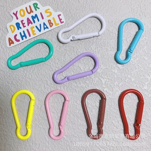 Candy color paint spring buckle alloy round spring ring key chain handmade DIY accessories