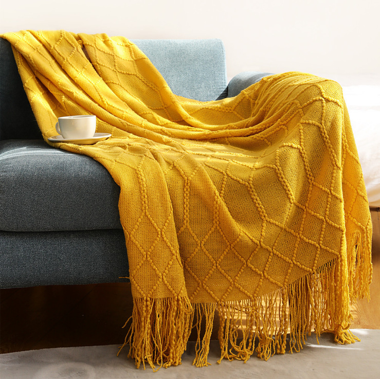 Knitted Blanket Yellow