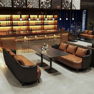 Bar Card Seat Sofa Coffee Shop Western Restaurant Table Clear Bar Music Dining Bar Bistro Dining Table and Chair Combination Commercial