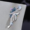 Broach new Korean rhinestone chest flower color -plated alloy female clothing accessories manufacturer spot brooch cross -border