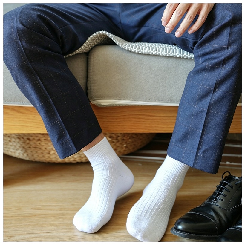 New Spring and Summer Double Needle Socks Men's Socks Business Socks Short Tube Japanese Style Simple Solid Color Socks Extremely Thin