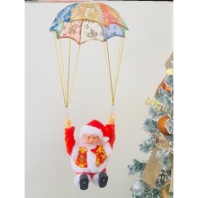 电动会烟囱的婴儿橱窗装饰挂件节公仔玩偶儿童圣诞老人爬绳子玩具