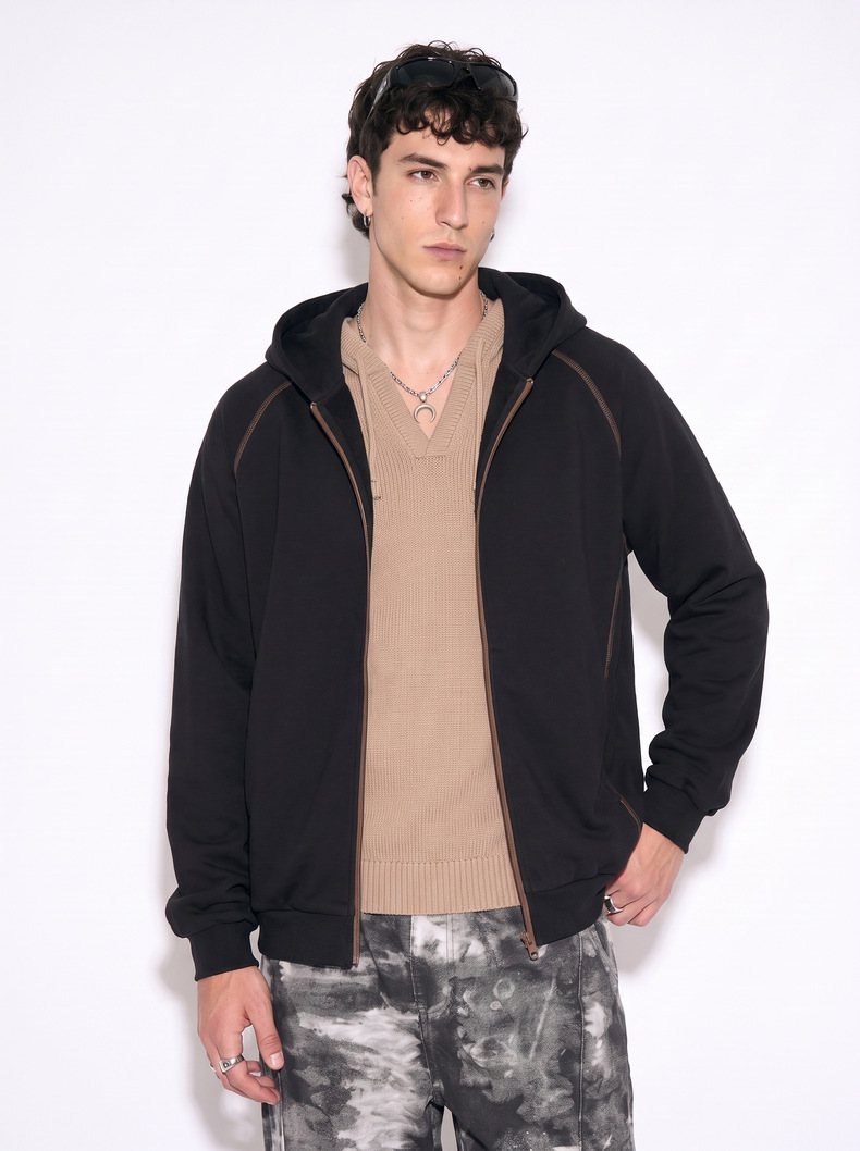 Inflation 325g Fleece Color-Block Zip Hoodie