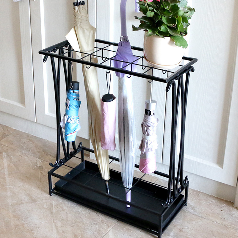 Cross-border umbrella rack for home, hotel lobby, and entrance&mdash;stylish storage bucket with a hook for conveniently hanging umbrellas indoors.