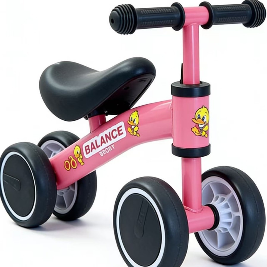 Coche de Equilibrio Infantil sin Pedales de Acero al Carbono de 4 Ruedas para Niños de 4 a 6 Años