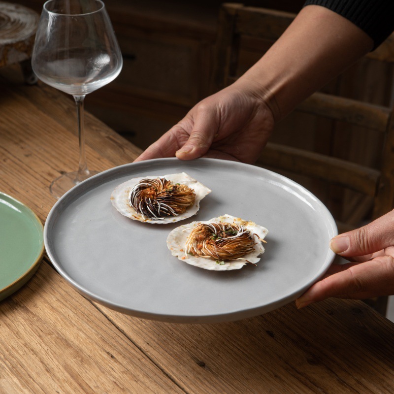 Placa occidental mesa de escritorio decoración vajilla creativo antiguo disco de cerámica placa plana Placa de carne Placa de fruta Placa de porcelana de 8 pulgadas