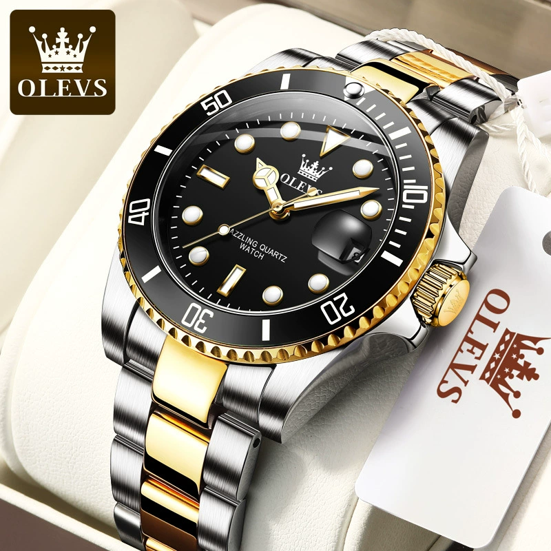 Men’s quartz watch 5885, 41 mm, 30M waterproof, stainless steel bracelet