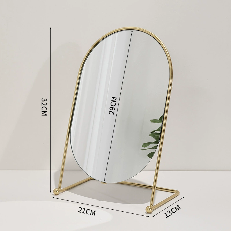 Dressing Table Mirror — Rotatable Oval Desktop Mirror, Silver/Gold/Black, Multiple Sizes