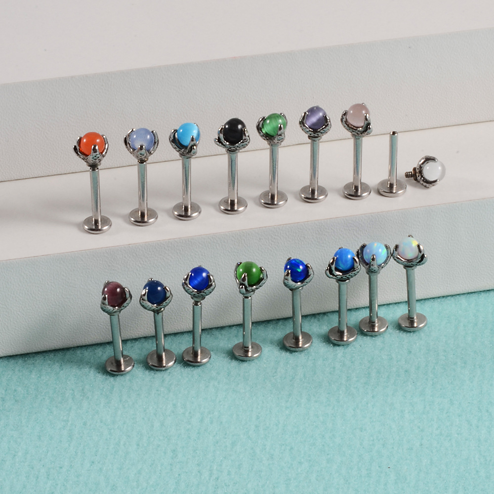 Simple Style Gradient Color Stainless Steel lip stud 1 Piece