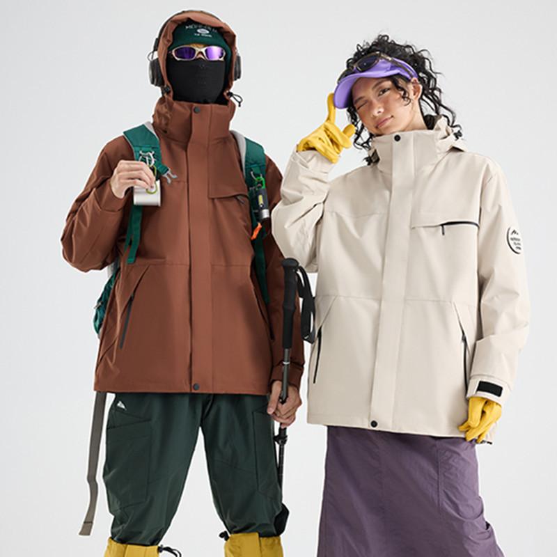 Three-In-One Jacket for Men with Customized Logo, Outdoor Fleece Liner, Windproof Two-Piece Mountaineering Group Suit for Women with Printing