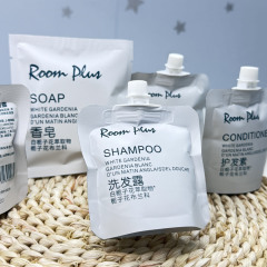 白クチナシ花旅行出張洗浄セットシャンプーコンディショナー入浴剤ローション高級民宿ホテル