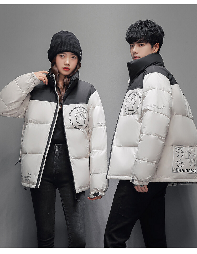 Lässig verdickt für Herren 2023 neues weißes Entendaunen-Sportdesign, Patchwork-Kurzarbeits-Winterjacke_voghion.com
