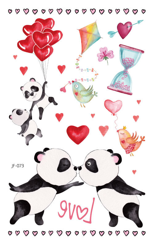 Nuevo Amazon impermeable brillo lindo Día de San Valentín tatuaje pegatinas niños oso vacaciones regalo tatuaje pegatinas