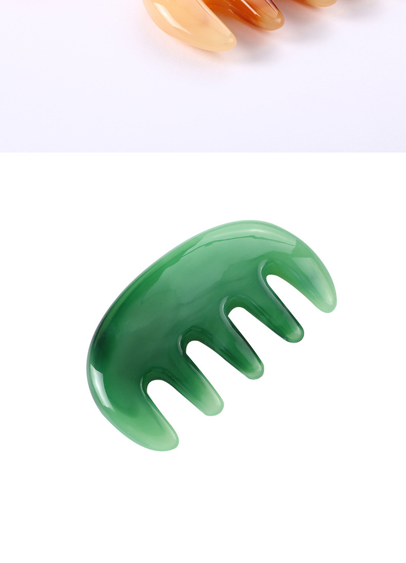 Resin Scalp Massage Comb 5-Tooth Meridian Brush Portable Head Wellness Tool preparation