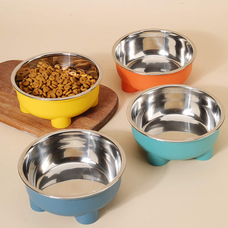 Pet Bowl, Dog Food Bowl, Milk Bowl, Dog Bowl, Stainless Steel + Plastic Material, Dog Edible Bowl, Easy to Clean and Durable Pet Bowl, Dog Food Bowl, Milk Bowl, Dog Bowl, Stainless Steel + Plastic Material, Dog Edible Bowl, Easy to Clean and Durable