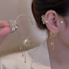 Fashionable ear clips with tassels, flowered, french style, simple and elegant design, no pierced ears