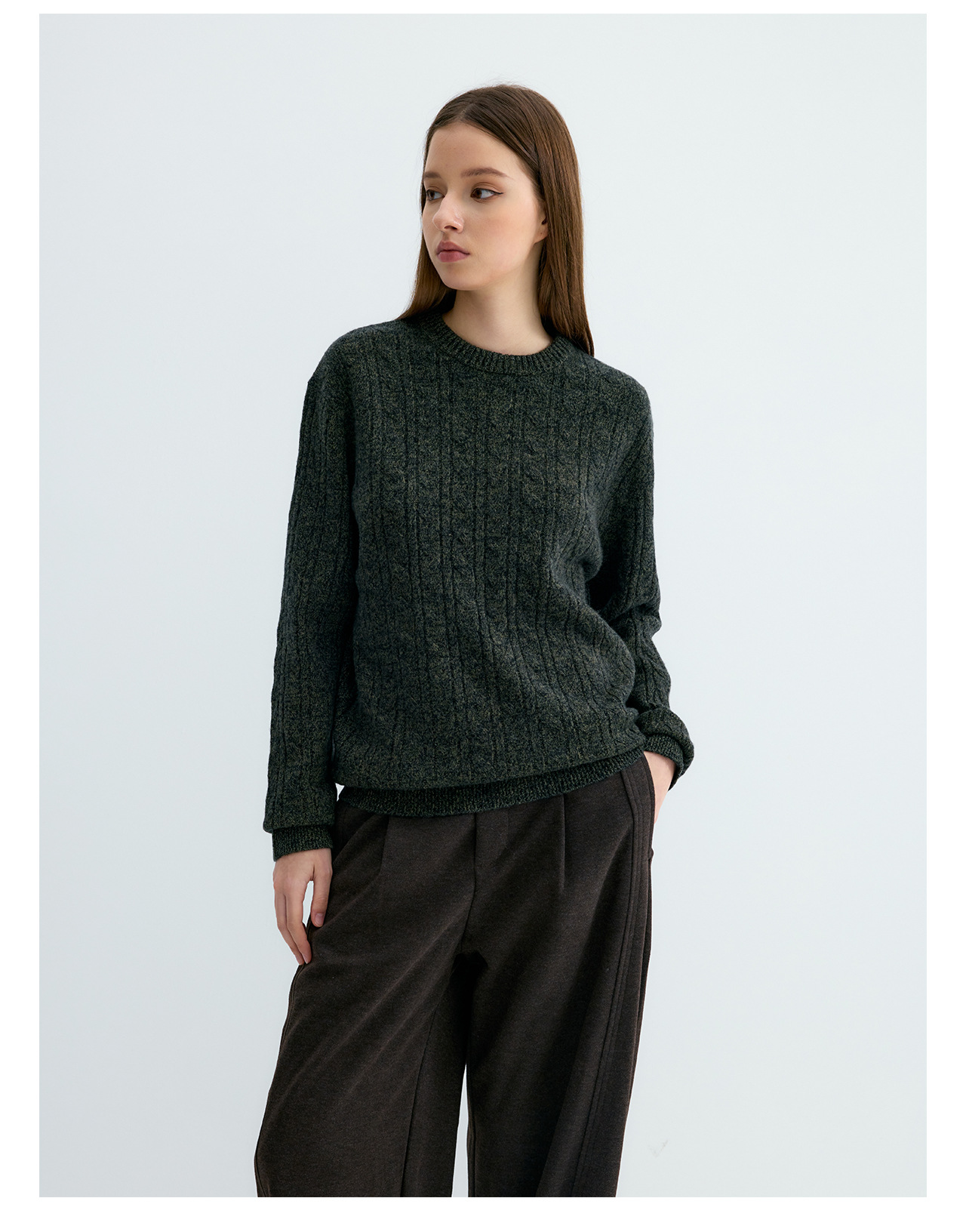 UNF Cable-Knit Crewneck Sweater