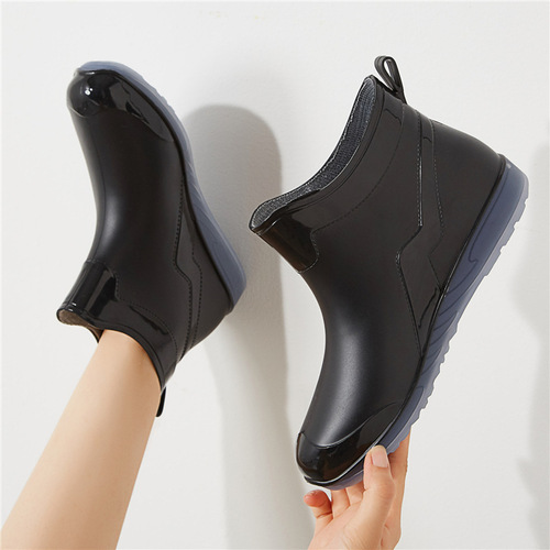 Japanese-style fashion rain boots for women, summer slip-resistant low-top waterproof shoes, water boots, short-leg rain boots, car washing kitchen shoes, rubber shoes for women, trendy