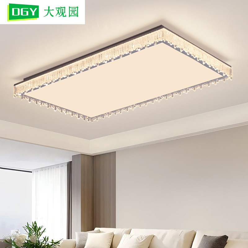 Lámpara de techo de sala de estar de lujo ligero de estilo italiano, sensación premium 2025 nueva lámpara principal de cristal de carámbano paquete de casa completa de Zhongshan