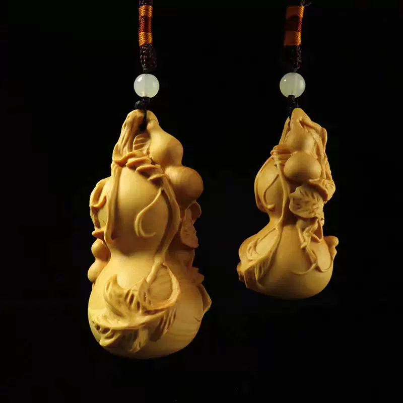 黄杨木雕葫芦手把件多子多福手工艺把玩汽车钥匙挂件福禄满堂创意