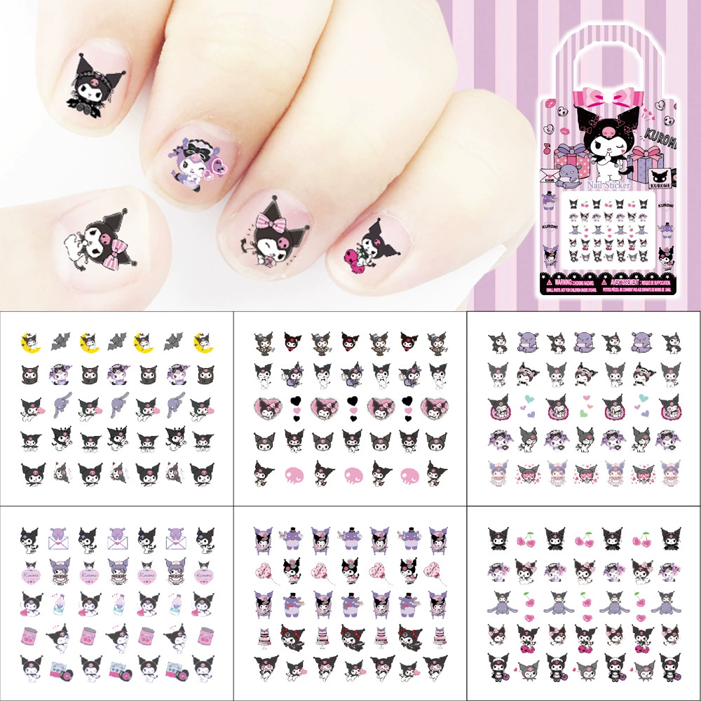 Трансграничные наклейки для ногтей для детей мультфильм Sanrio Culomi наклейки для ногтей Набор из 6 водонепроницаемых наклеек для ногтей