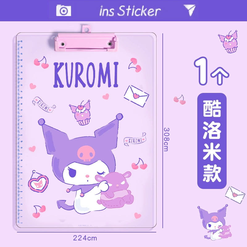 Прозрачная A4 папка-клипборд (Sanrio), мультяшные принты, акриловая школьная папка