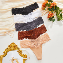 2025亚马逊新款性感情趣内裤女欧美尺码跨境蕾丝花边多色低腰内裤