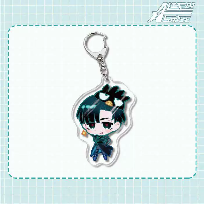 Acrylic keychain (Alien Stage) Mizi Sua, double‑sided 6 cm, metal ring & clasp