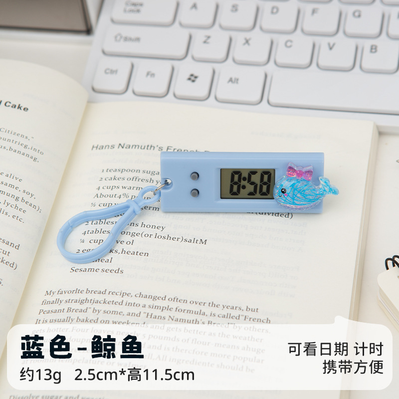 파란색 고래/카툰 글리터 미니 벽시계