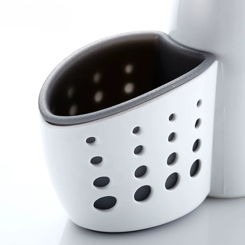 TANSUNG 2-in-1 Plastic Bottle & Storage System for Hand Sanitizer, Shower Gel, Shampoo – White/Gray