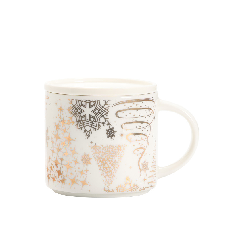 Taza de Navidad de la ciudad caja de regalo taza plegable con tapa taza de marca de regalo de Navidad al por mayor