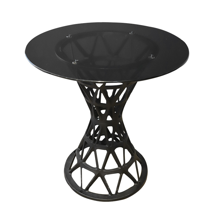 Mesa de esquina de vidrio tabla de roca de lujo ligero diseñador de mesa de mesa de vidrio templado redondo sensación de alto nivel