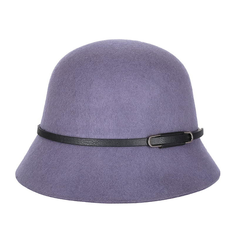 Sombrero de las mujeres de otoño e invierno de lana pura lana sombrero de la cuenca coreano japonés caliente impreso sombrero de fieltro fábrica en stock venta al por mayor image 12