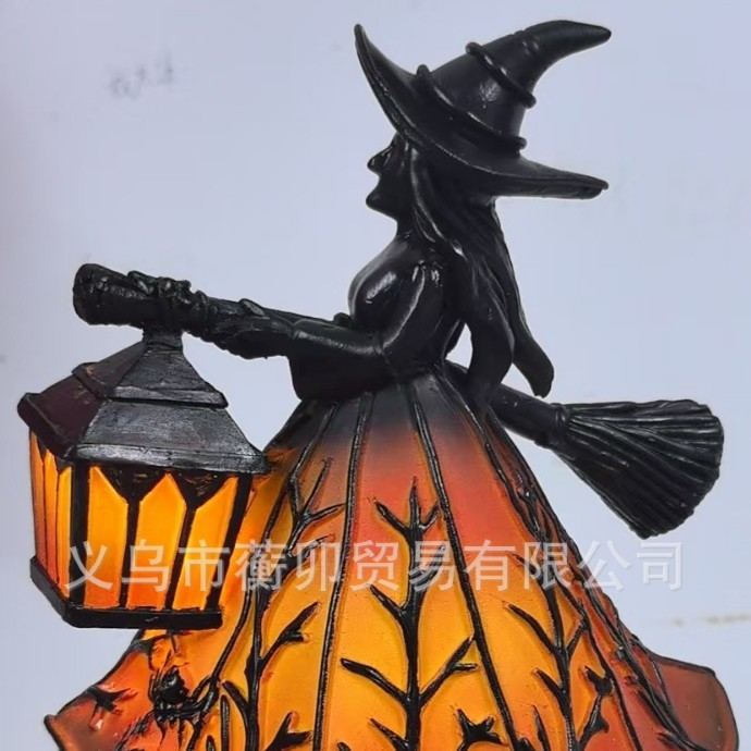 跨境新款女巫万圣节布置摆件女巫桌面台灯 Halloween Witch Lamp|undefined