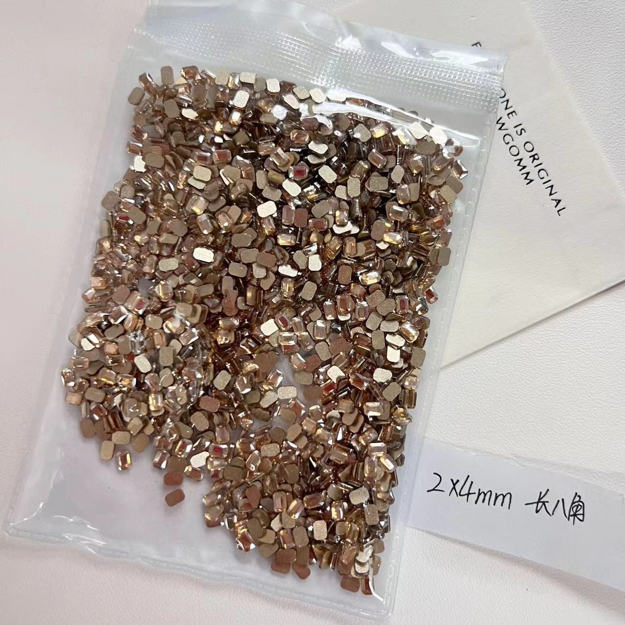 샴페인 플랫 바텀 모양의 다이아몬드-팔각형