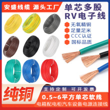 批發國標電線0.5 1 1.5 2.5 4 平方純銅電源線單芯多股RV電子線