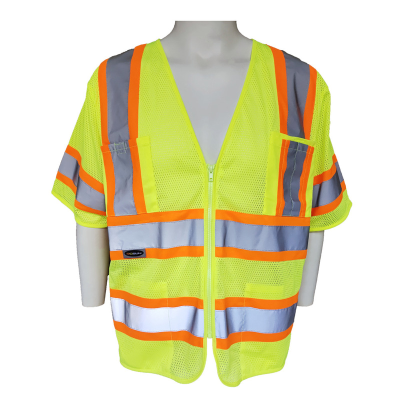 Ansi Class 3 American and Canadian Style High Visibility Polyester Safety Reflective Vest Reflective Clothing Reflective Vest