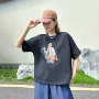 印花圆领插肩袖独特t恤