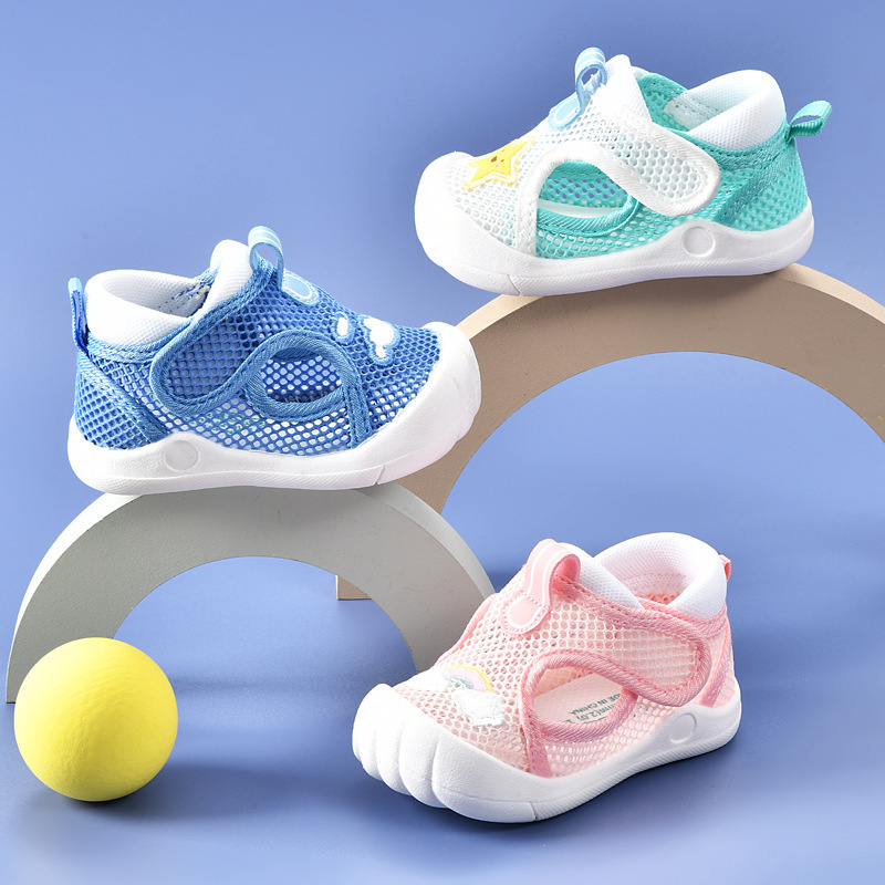 Baby Sandals Women's Summer Toddler Shoes 0 to 1-2 Years Old Baby Non-Slip Soft Soled Infant Net Shoes for Boys and Children