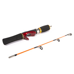Cross-border 52cm gun handle shrimp rod two-section fiberglass fishing rod ultra-short lotus joint crab rod wholesale